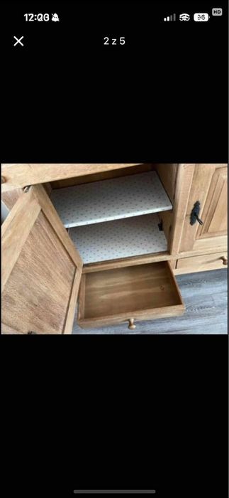 Solidna Dębowa komoda trzydrzwiowa