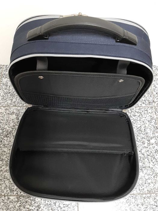 Mala necessaire portátil semi-rígida azul