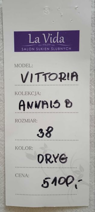 Suknia ślubna rozm.38 model Vittoria