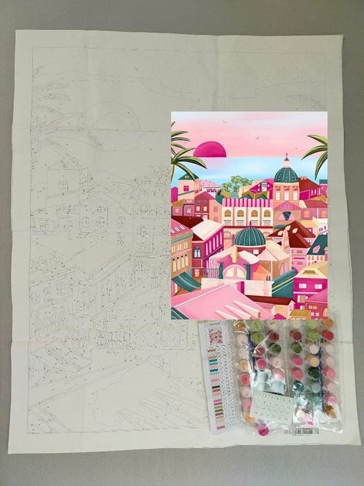 Malowanie po numerach 60x75 miasto