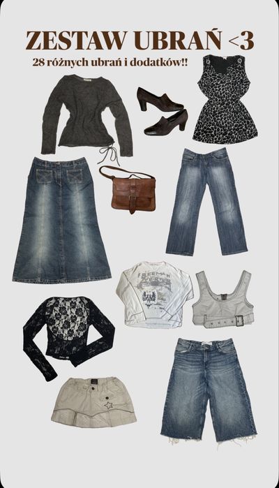 Zestaw ubrań vintage/soft girl style
