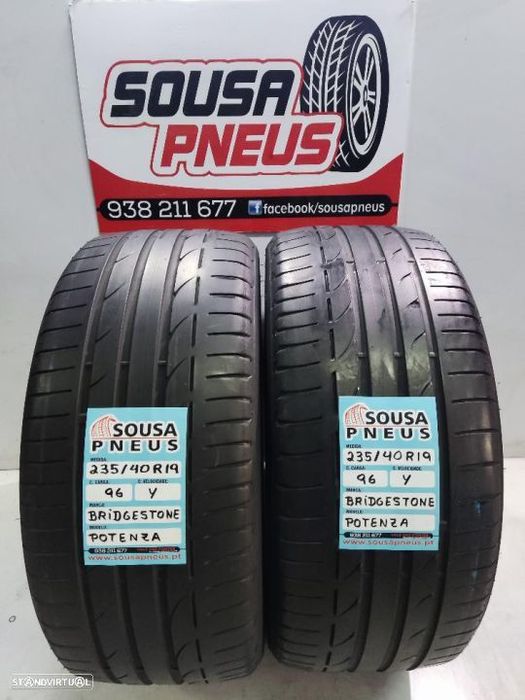 2 pneus semi novos 235-40r19 bridgestone - oferta dos portes