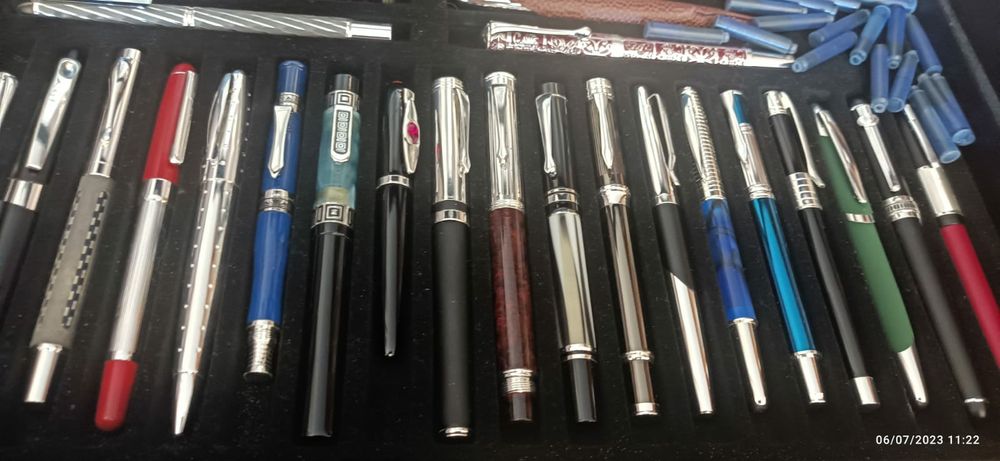 Coleção de Canetas banhadas a prata