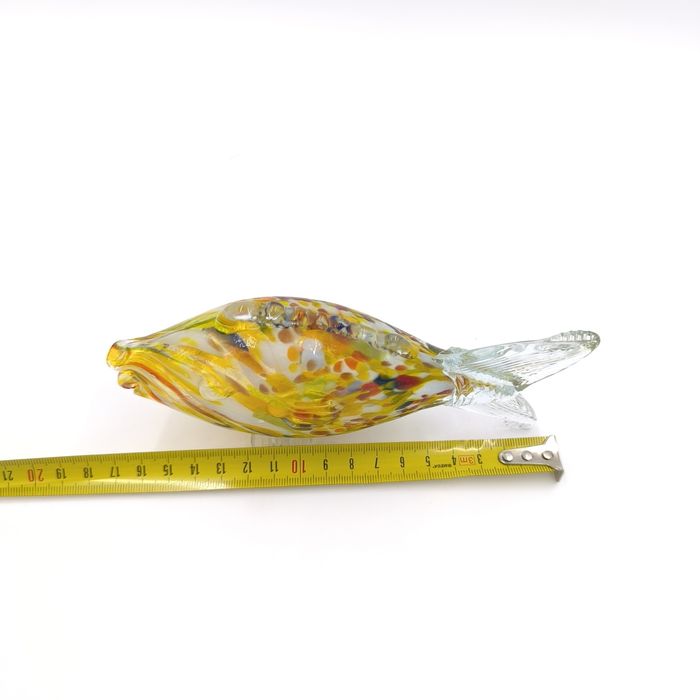 Szklana Kolorowa Ryba Figurka