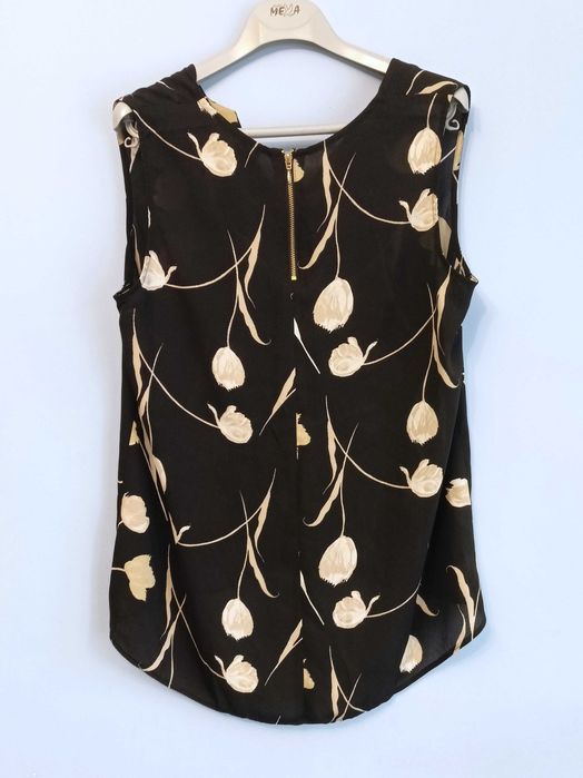 Wzorzysta elegance luźna bluzka w tulipany