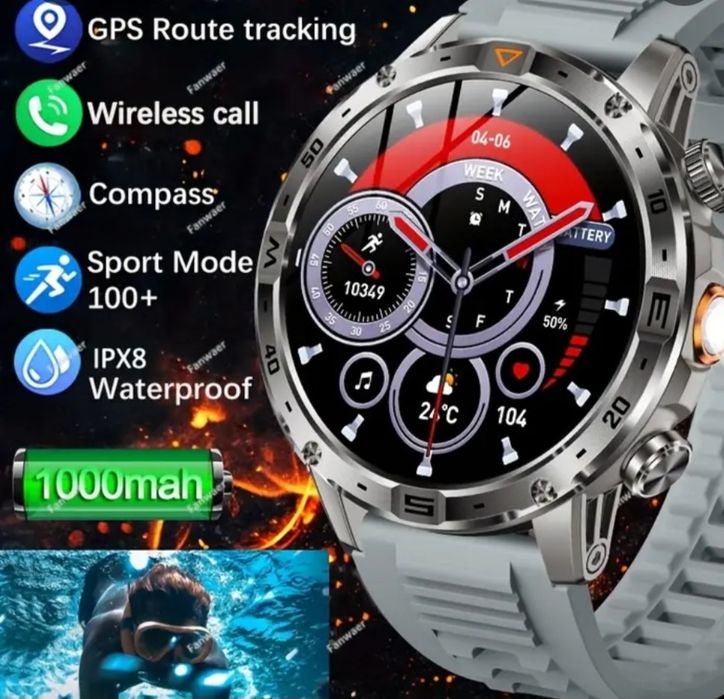 Смарт часы HARDY AK91 GPS, NFC батарея 1000