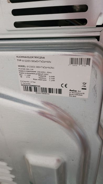 Kuchnia elektryczna indukcja AMICA