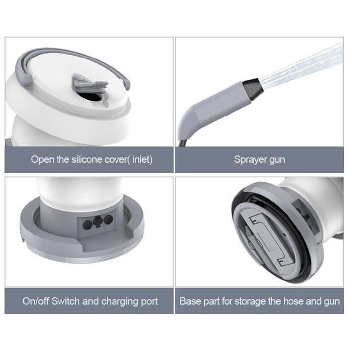 Bidet podróżny z latarką i prysznicem wbudowany akumulator nowy