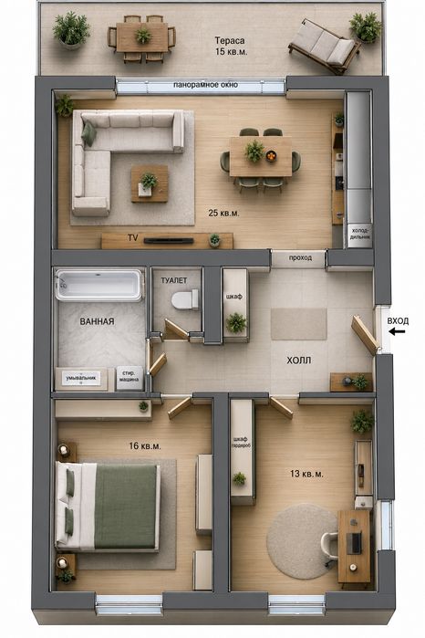 Будинок 85 кв м з терасою,3 кімнати, 2 паркомісця