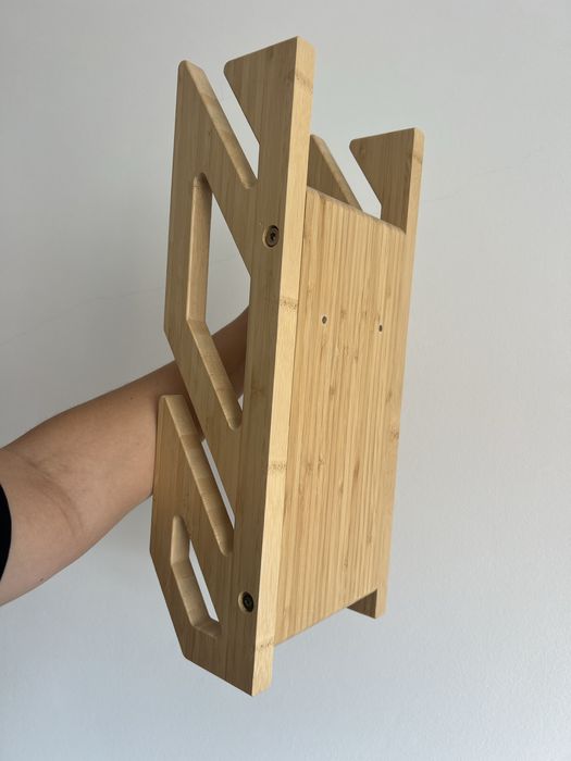 Suporte de parede para 2 skates em bambu