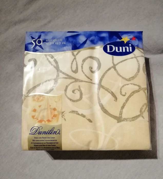 Serwetki Duni, 40x40 cm, 50 szt. Imitujące len