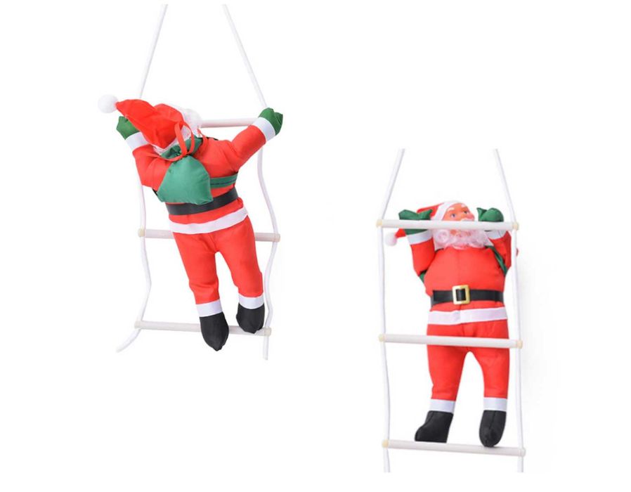 Zawieszka bożonarodzeniowa MIKOŁAJ wchodzący po drabinie