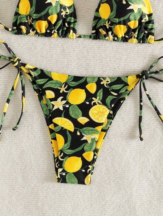 Strój kąpielowy dwuczęściowy bikini w cytrynki