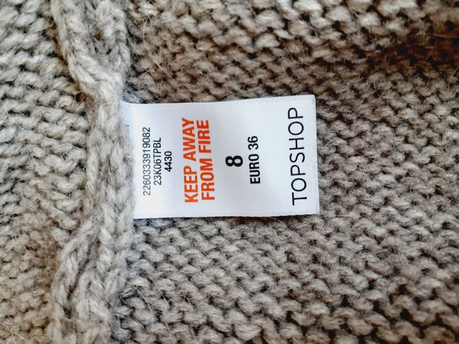 Nowy sweter damski Topshop rozmiar 36 Alpaka