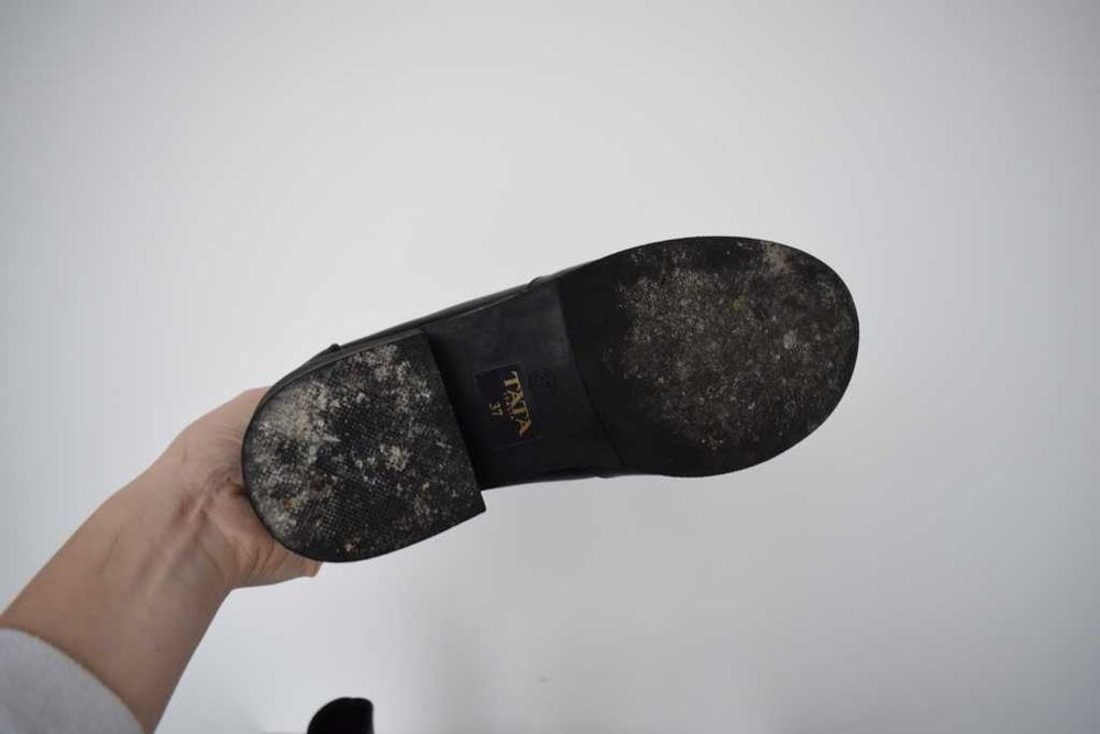 Tata Italia botki czarne z perełkami 37 sztyblety buty skórzane