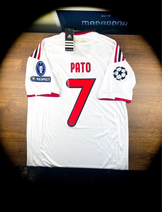 (S) ALEXANDRE PATO 7 AC MILAN 2009/2010 LIGA MISTRZÓW JERSEY SAN SIRO Nowa Biała Wyjazdowa Piłkarska Koszulka Sportowa T-shirt | CHAMPIONS LEAGUE UEFA