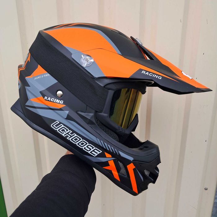 Мотошлем Pit Bike Recing Reng кросс + окуляри