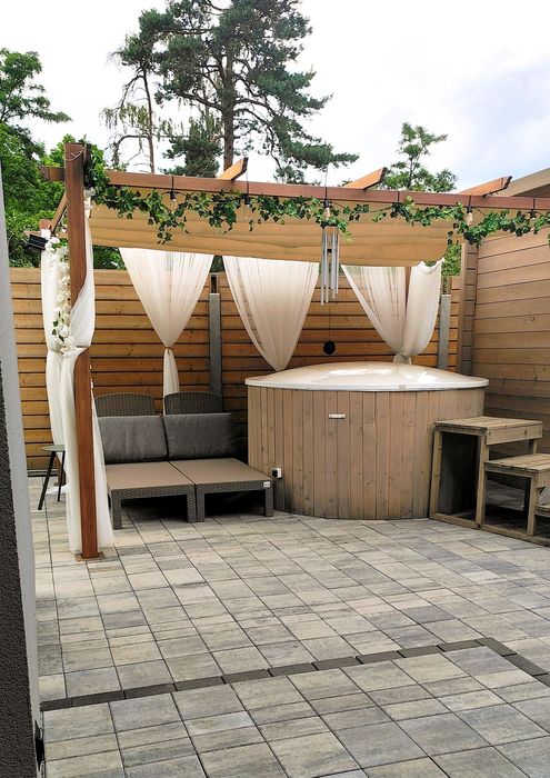 Wynajem, nocleg, pobyt, rezerwacja domku Kolumna House, sauna i balia