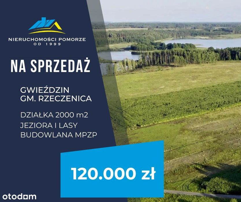 Działka budowlana lasy jeziora Gwieździn