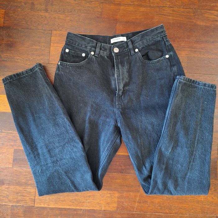 jeansy czarne PULL&BEAR