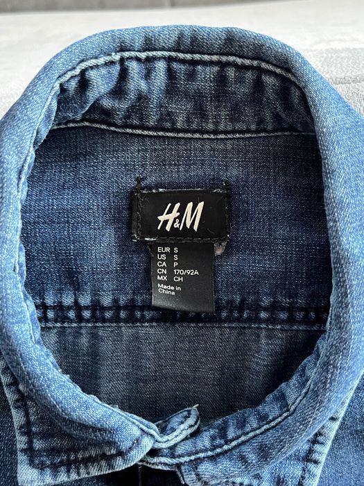 koszula H&M jeansowa niebieska gładka S