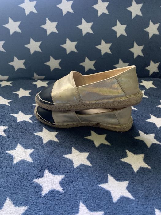 Espadryle złote baleriny