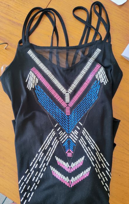T-shirt de alças, túnica preta, La Mode est à Vous 34/36