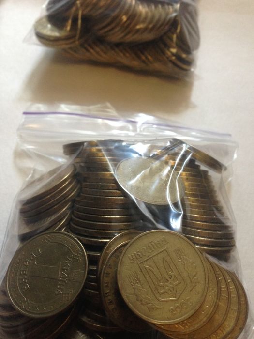 Оптом! 1 гривна, 10.000 шт (1995, 1996), 2004год + Юбилейные монеты