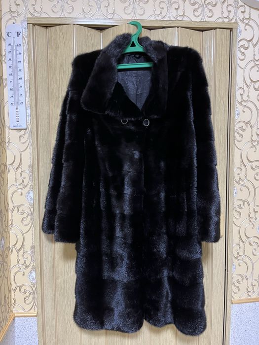 Ідеальна чорна норкова шуба, Италия,поперечка, шубка норка