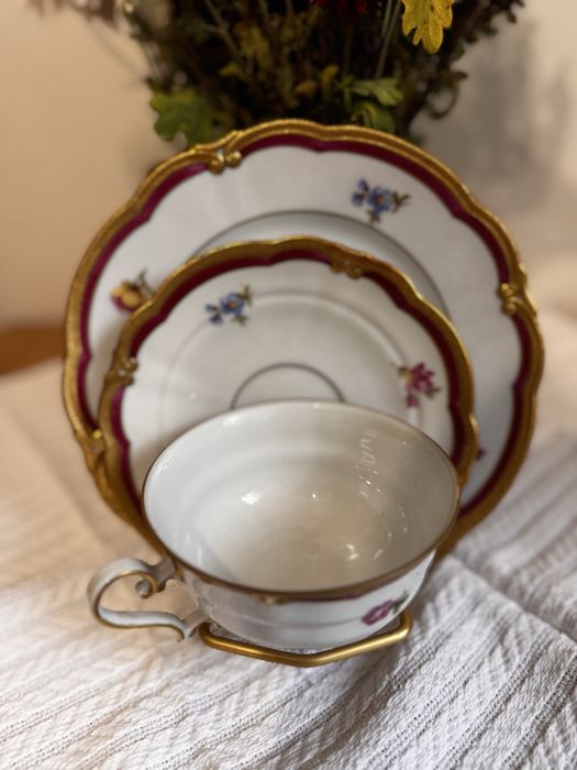 Вінтажна трійка, Німеччина. Чашка, блюдце, тарілка