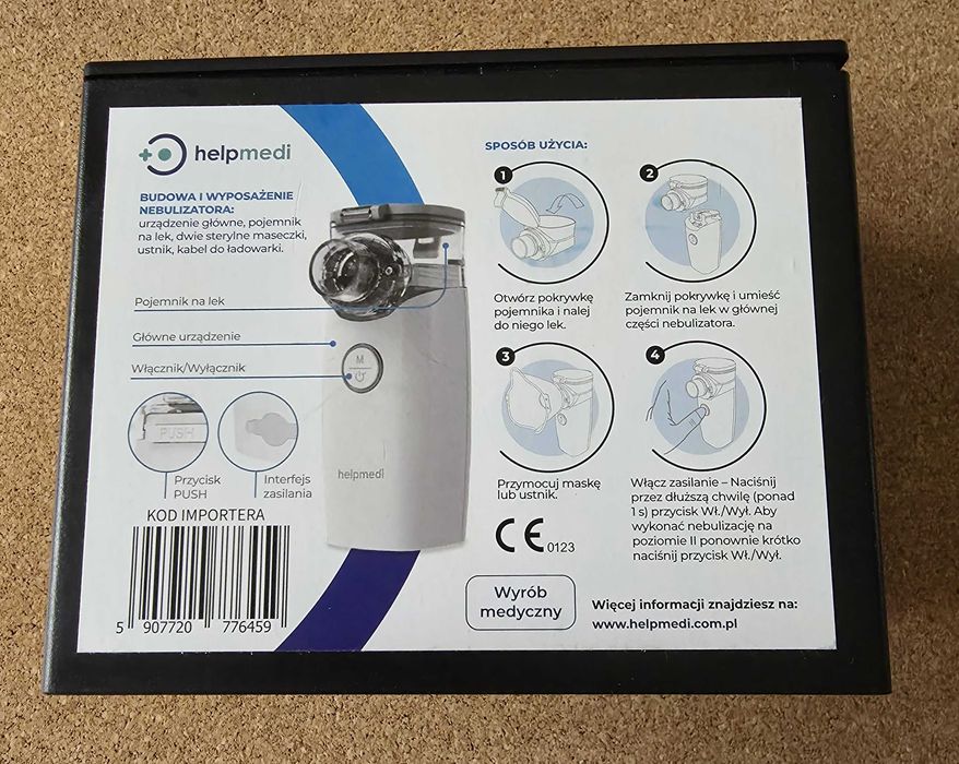 Nebulizator Siateczkowy HelpMedi NebuCare Jak Nowy