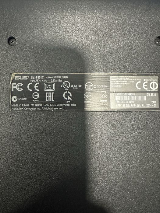 Computador Portatil Asus F551C