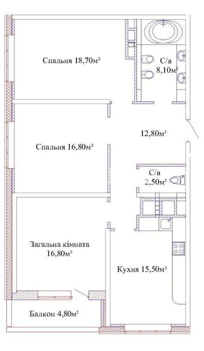 3-rooms apartment apartment by the address st. Sportivnaya (area 96,6 m²) - Atlanta.ua - photo 14