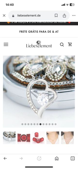 Caixa de jóias rosa preservada vidro Liebelesement