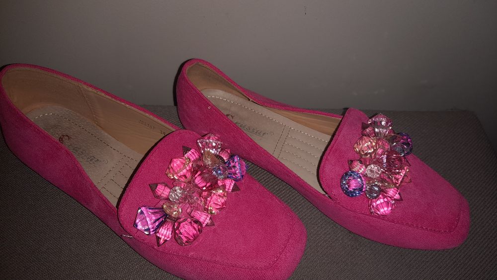 Buty mokasyny kryształki 38