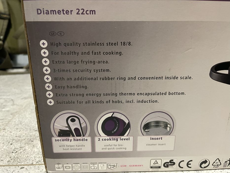 Szybkowar GSW System Plus 6L – nowy, nieużywany