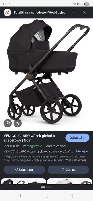 Venicci Claro Black 2w1 3w1 Wysyłka