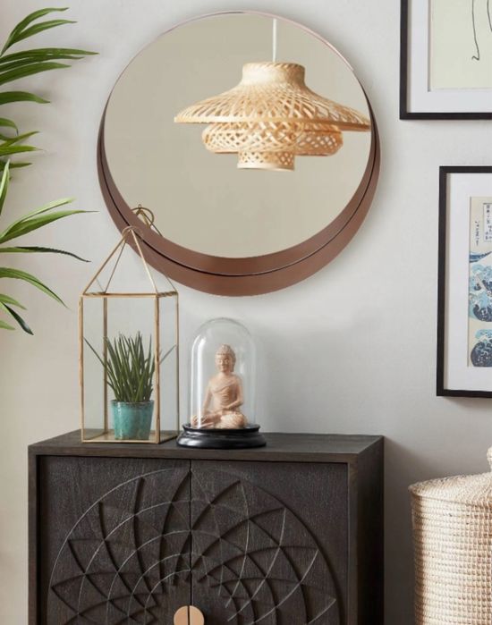 Nowe Lustro okrągłe miedziane