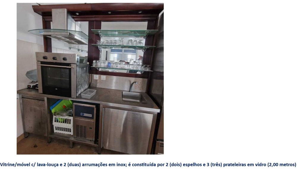 Recheio mobiliário de café/churrasqueira em inox