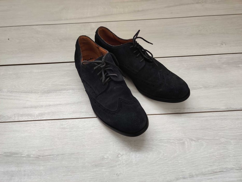 Чоловічі замшеві сині оксфорди туфлі clarks 42-43 (8-9 р) 27-27.5 см