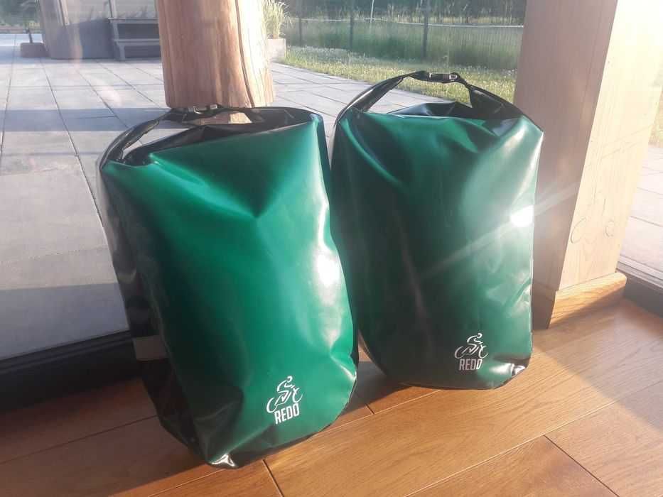 Sakwy rowerowe zielone 27l pcv Redo