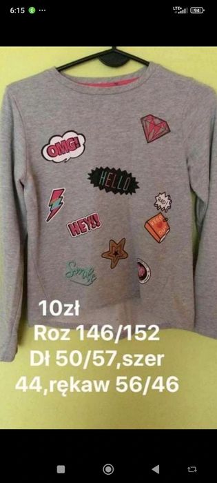 Szara bluza po jednym dziecku Roz 146/152