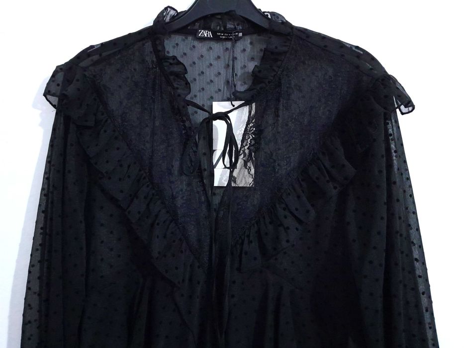 Blusa / Túnica preta assimétrica plumeti da Zara T: M Nova c/etiqueta