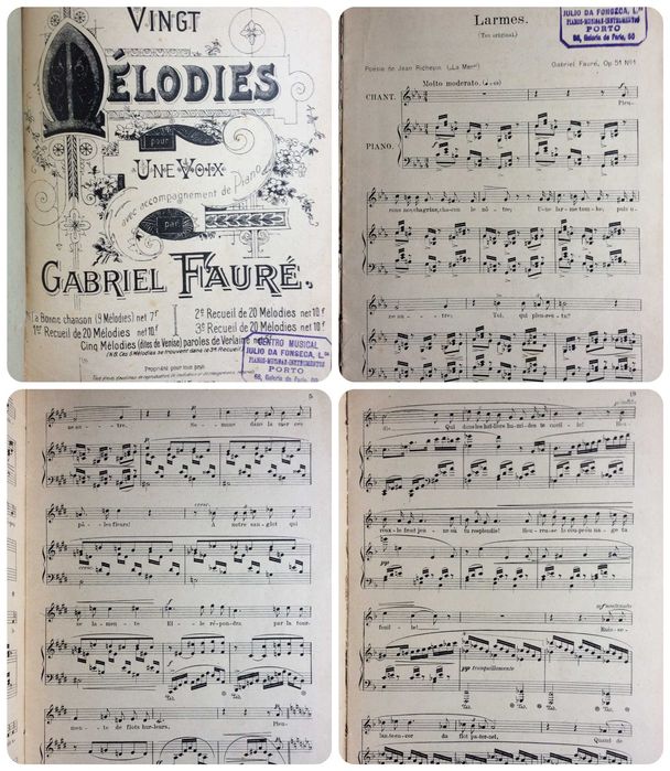 Vingt Mélodies, Chant et Piano por Gabriel Fauré. Muito escasso.