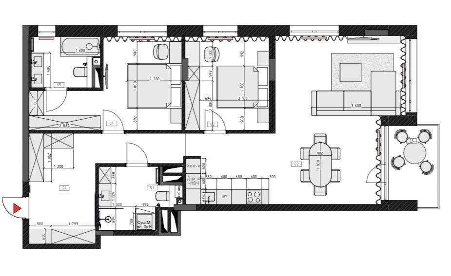 Перша оренда 3-кімнатна 110 м² у ЖК 31 на Драгоманова
