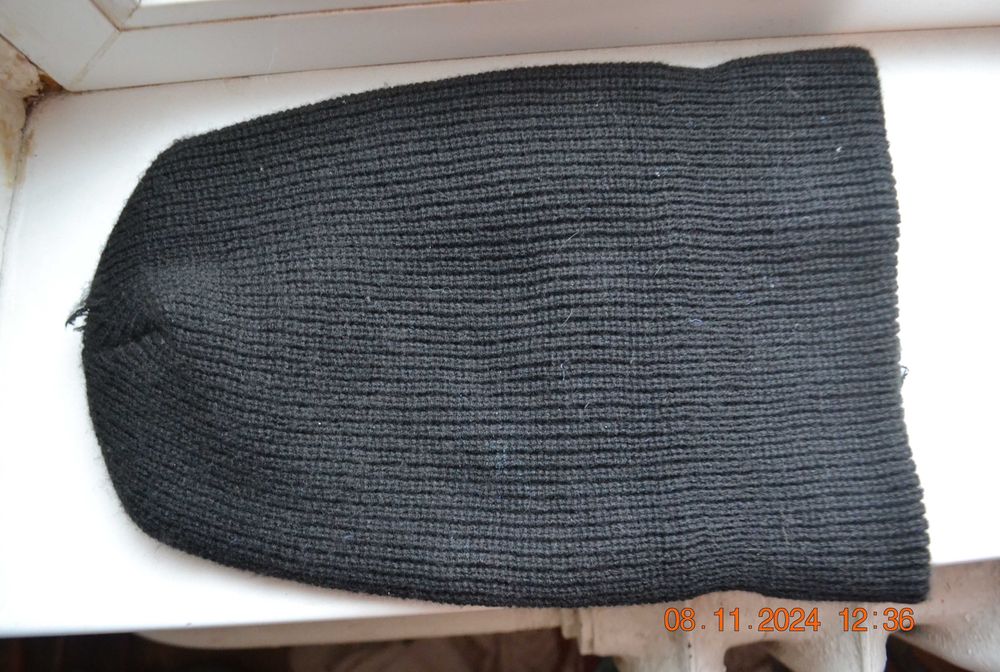 Балаклава, подшлемник (под шлем) шерстяная вязаная. Двойная. Выс 33 см