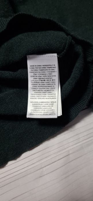 Gant Extra Fine Lambswool sweterek męski, v-neck, w serek logo premium
