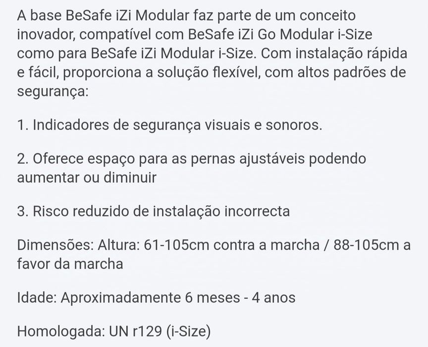 Vendo ovo be safe com isofix