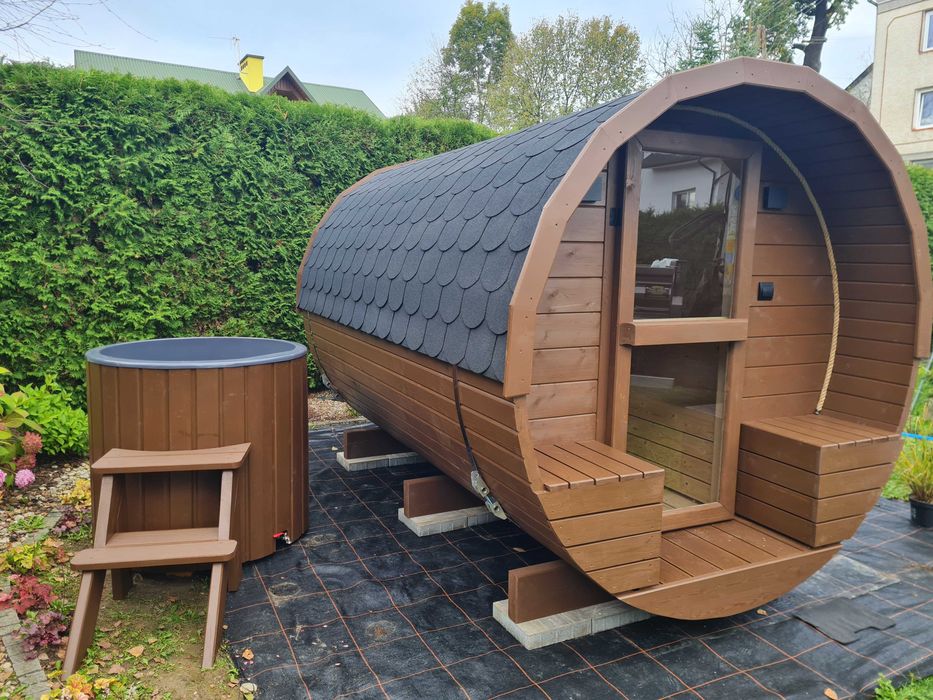 KOMPLET SPA JACUZZI SAUNA BECZKA od producenta transport