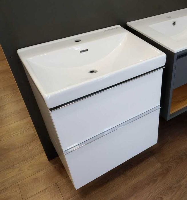 Szafka Look 60x46 + umywalka Maxxi + uchwyty chrom